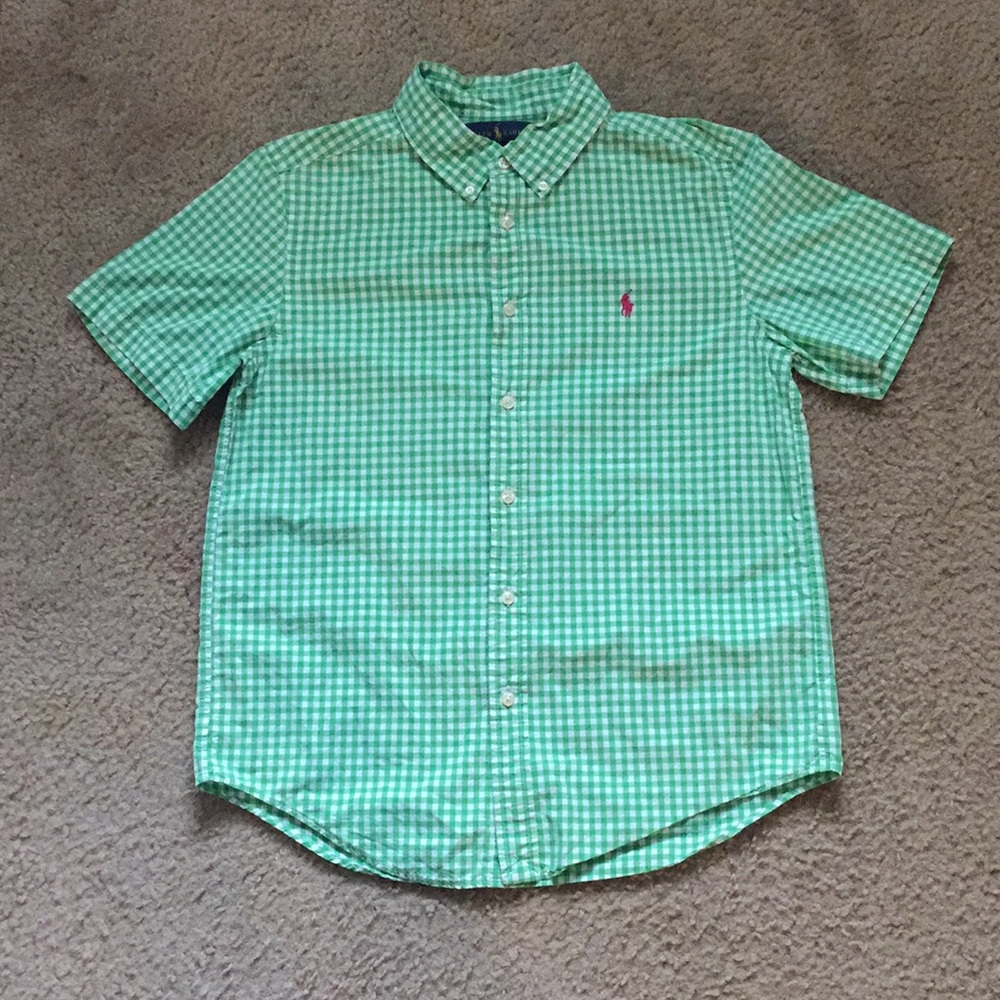 Polo Ralph Lauren green button down shirt